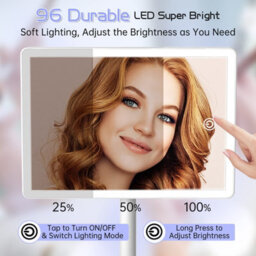 Fascinate Large Lighted Makeup Vanity Mirror With 96 Led Lights,white - thumbnail 3