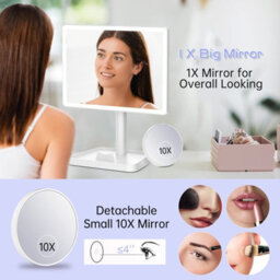 Fascinate Large Lighted Makeup Vanity Mirror With 96 Led Lights,white - thumbnail 4