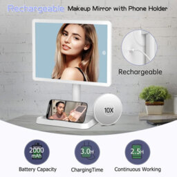 Fascinate Large Lighted Makeup Vanity Mirror With 96 Led Lights,white - thumbnail 5