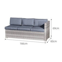 OSeasons Acorn Rattan 6 Seat Corner Sofa Set In Dove Grey - thumbnail 4