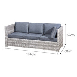 OSeasons Acorn Rattan 6 Seat Corner Sofa Set In Dove Grey - thumbnail 3