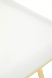 Orsina Ivory Leather Effect Dining Chair, Cut-Out Back Gold Finish Accent Chair, Velvet Upholstery Dining Chair - thumbnail 8