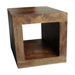 Buttercup Farm Dakota 1 Hole Display Unit - Mango Wood - L35 X W44 X H44 Cm - Dark Finish - thumbnail 1