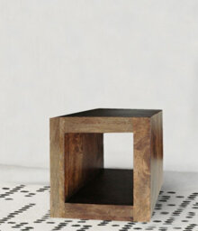 Buttercup Farm Dakota 1 Hole Display Unit - Mango Wood - L35 X W44 X H44 Cm - Dark Finish - thumbnail 2