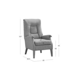 Quinton Fireside Chair In Stone Fabric - thumbnail 4