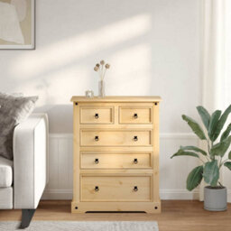 Walplus Chest Of Drawers Corona 92X48X114 Cm Solid Wood Pine - thumbnail 3