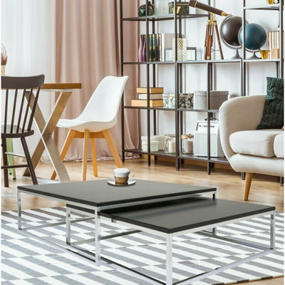Aspect Furniture Oslo Set Of 2 Nesting Coffee Table ,black Manufacturer Wood Top - image 1