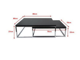 Aspect Furniture Oslo Set Of 2 Nesting Coffee Table ,black Manufacturer Wood Top - thumbnail 4