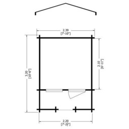 Shire Maulden With Veranda Log Cabin Home Office Garden Room Approx 8 X 8 Feet - thumbnail 5
