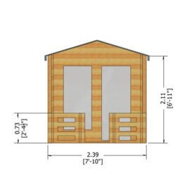 Shire Maulden With Veranda Log Cabin Home Office Garden Room Approx 8 X 8 Feet - thumbnail 2