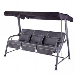 Alfresia Turin 3-Seater Reclining Swing Seat Charcoal Frame With Luxury Charcoal Cushion