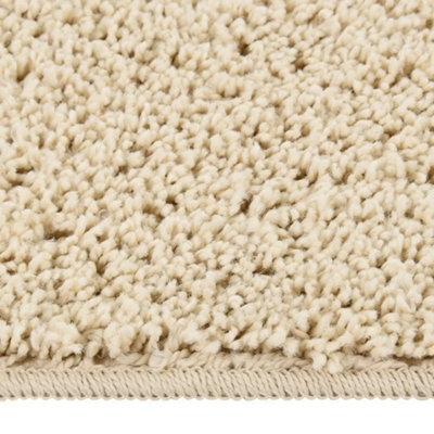 Berkfield Durable Shaggy Rug Cream 140X200 Cm Anti Slip - image 1