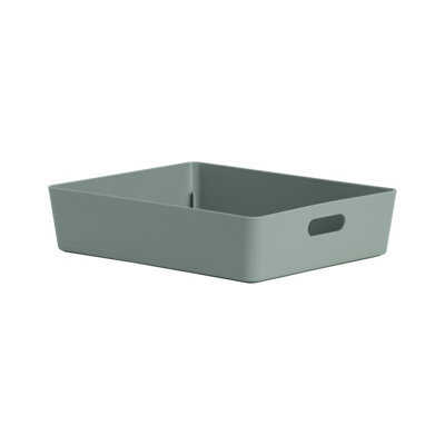 Wham Studio Gloss Light Green Plastic Nestable Storage Basket (H)6Cm (W)25Cm (D)25Cm - image 1