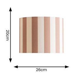 Valuelights Callie Colour Clash Natural And Brown Stripe Small Fabric Drum Lamp Shade (D)26Cm - thumbnail 5