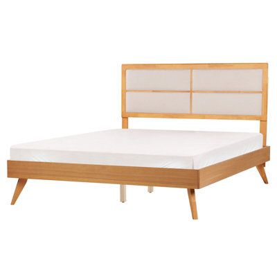 Beliani Bed Poissy 160 X 200 Cm (Eu King Size) Natural Ash Wood - image 1