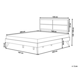 Beliani Bed Poissy 160 X 200 Cm (Eu King Size) Natural Ash Wood - thumbnail 3