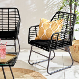 Neo Garden Furniture Patio Wicker Bamboo Style Chair Table Outdoor Rattan Sofa Set 4 Piece - thumbnail 5