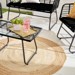 Neo Garden Furniture Patio Wicker Bamboo Style Chair Table Outdoor Rattan Sofa Set 4 Piece - thumbnail 4