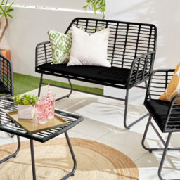 Neo Garden Furniture Patio Wicker Bamboo Style Chair Table Outdoor Rattan Sofa Set 4 Piece - thumbnail 3