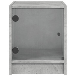 Berkfield Bedside Cabinets With Glass Doors 2 Pcs Concrete Grey 35X37X42 Cm - thumbnail 7