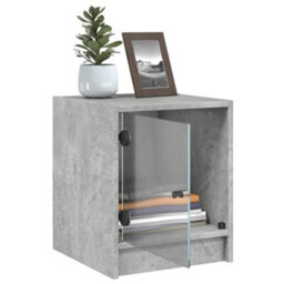 Berkfield Bedside Cabinets With Glass Doors 2 Pcs Concrete Grey 35X37X42 Cm - thumbnail 5