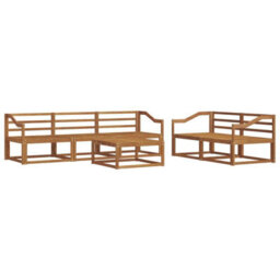 Walplus Outdoor Sofa Set 6 Pcs Natural Solid Acacia Wood - thumbnail 2
