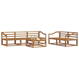 Walplus Outdoor Sofa Set 6 Pcs Natural Solid Acacia Wood - thumbnail 3