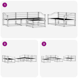 Walplus Outdoor Sofa Set 6 Pcs Natural Solid Acacia Wood - thumbnail 8