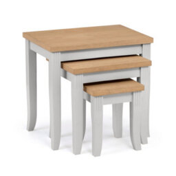 Oakham Drumlanrig Contemporary Nest Of Tables In Elephant Grey And Oak