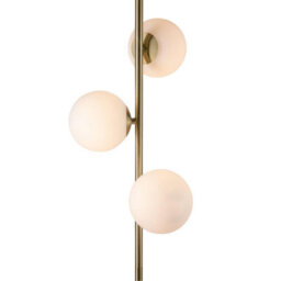 First Choice Lighting Satin Brass Floor Lamp With Opal Globe Shades - thumbnail 5