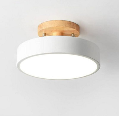 Ceiling Lamp Ceiling Light Led Flush White Wood 18 Cm Cool Light - image 1