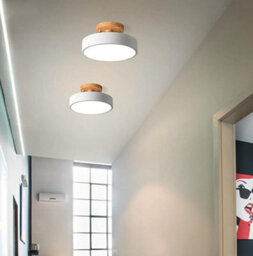 Ceiling Lamp Ceiling Light Led Flush White Wood 18 Cm Cool Light - thumbnail 2