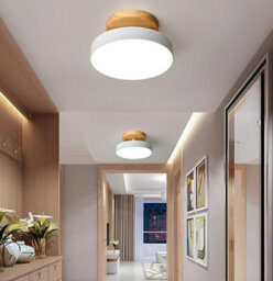 Ceiling Lamp Ceiling Light Led Flush White Wood 18 Cm Cool Light - thumbnail 3