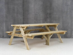 Arbor Garden Solutions Fortem Pub Style Picnic Table Benches Set (8Ft, Natural Finish) - thumbnail 3