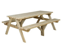 Arbor Garden Solutions Fortem Pub Style Picnic Table Benches Set (8Ft, Natural Finish)