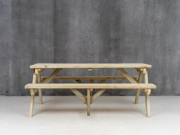 Arbor Garden Solutions Fortem Pub Style Picnic Table Benches Set (8Ft, Natural Finish) - thumbnail 2