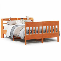 Berkfield Bed Frame Without Mattress Wax Brown 140X200 Cm Solid Wood Pine - thumbnail 2