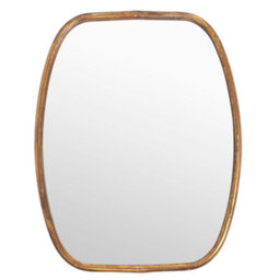 Dibor Contemporary Decorative Hallway, Bedroom, Bathroom Gold Curved Wall Mirror - thumbnail 2