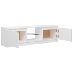 Berkfield Tv Cabinet With Led Lights White 120X30X35.5 Cm - thumbnail 8