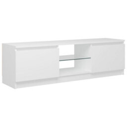Berkfield Tv Cabinet With Led Lights White 120X30X35.5 Cm - thumbnail 7