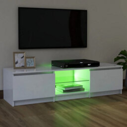 Berkfield Tv Cabinet With Led Lights White 120X30X35.5 Cm - thumbnail 4