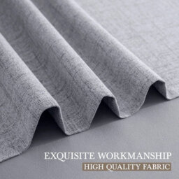 Ameha Grey 100%blackout Curtain,noise Reducing Plain Linen Soft Texture Insulated Modern Window Treatment 46''x54'' Curtain Pair - thumbnail 6