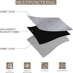 Ameha Grey 100%blackout Curtain,noise Reducing Plain Linen Soft Texture Insulated Modern Window Treatment 46''x54'' Curtain Pair - thumbnail 8