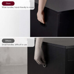 Lassic Vida Designs Small Ottoman Storage Box, Lift-Up Storage Chest For Bedroom Hallway Living Room, Black - thumbnail 8