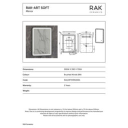 RAK Ceramics Rak Art Soft 500X700mm Led Illuminated Bathroom Mirror With Touch Sensor & Demister Pad - thumbnail 2