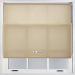 Furnished Trimmable Roller Blind With Triple Square Eyelets And Metal Fittings - Cappuccino Daylight Shade (W)120Cm X (L)210Cm