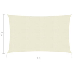 Berkfield Sunshade Sail 160 G/m2 Cream 6X8 M Hdpe - thumbnail 6