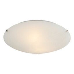 Happy Homewares Frosted White Flush 30Cm Glass Ceiling Light Fitting With Soft Swirl Decoration - thumbnail 2