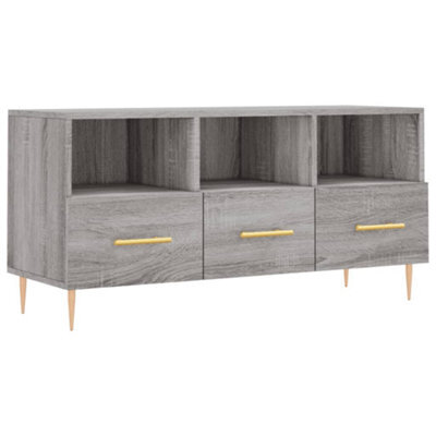Berkfield Sturdy Tv Cabinet Grey Sonoma 102X36X50 Cm Engineered Wood - image 1