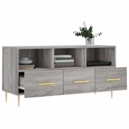 Berkfield Sturdy Tv Cabinet Grey Sonoma 102X36X50 Cm Engineered Wood - thumbnail 4